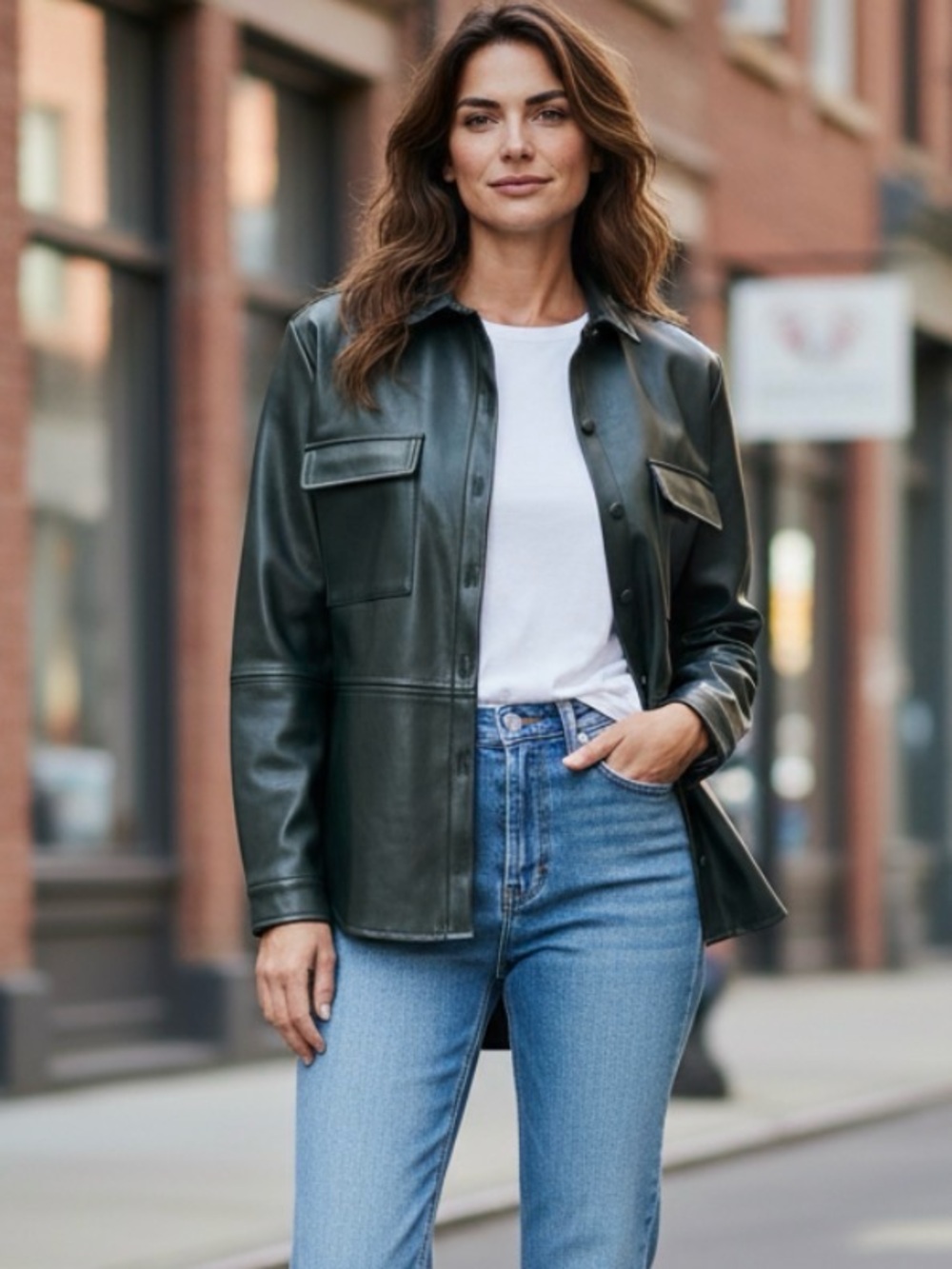 Heartloom Dark Green Vegan Tonya Button-Front Jacket XS